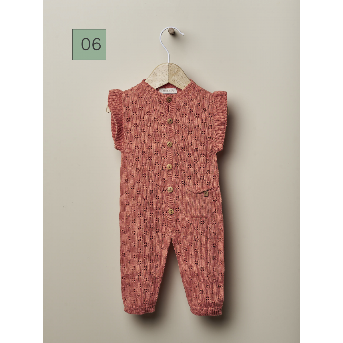 Jumpsuit knitted in organic cotton OCEAN FLOWER